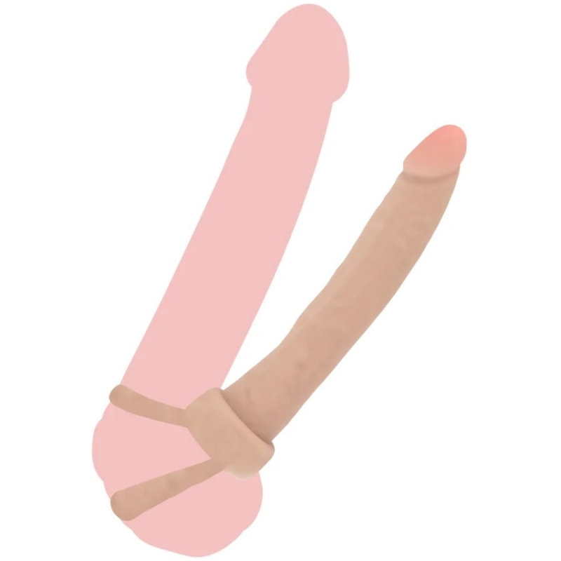Alternative view of GET REAL - DOUBLE TROUBLE SILICONE ANAL PENETRATOR 16 CM