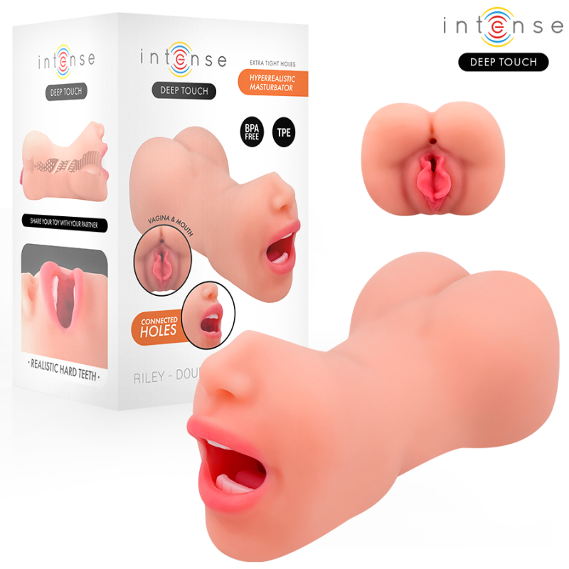 INTENSE DEEP TOUCH - RILEY DOUBLE MOUTH  VAGINA MASTURBATOR