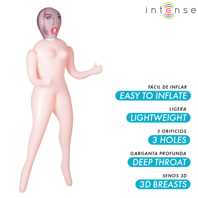 Alternative view of INTENSE DOLLS - MONIQUE INFLATABLE DOLL WITH THREE ORIFICES