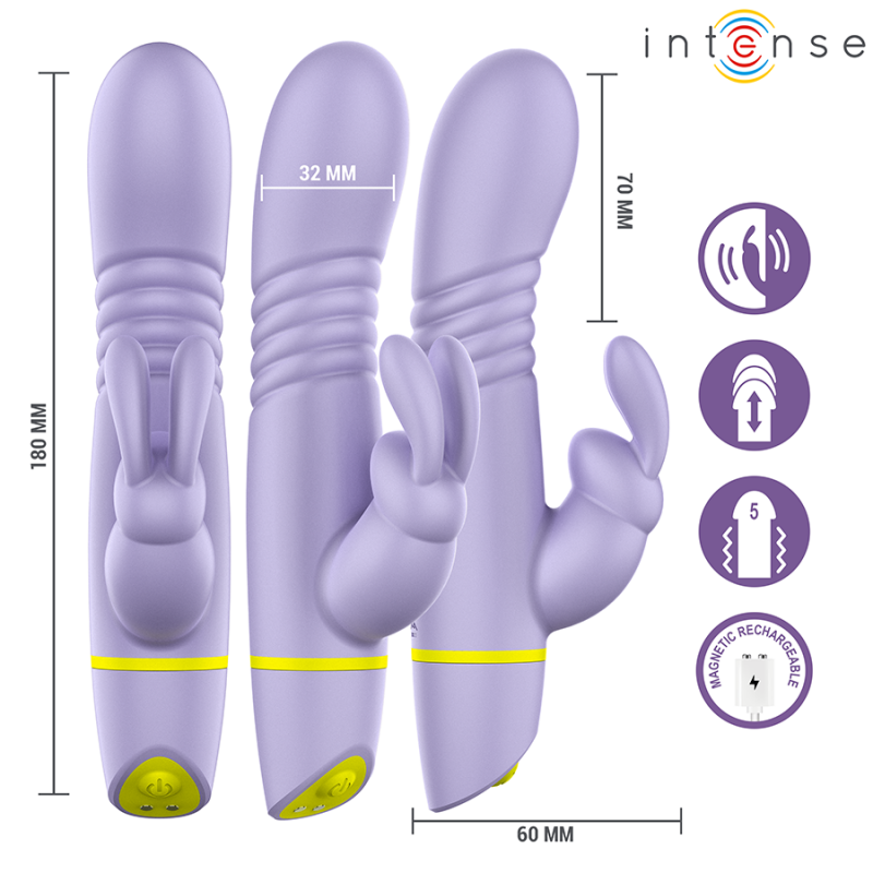 img_218667_108e3906226a6a74be4838ba8dccb379_1png - Sex Shop | Lodia.gr - 100% Διακριτική Και Παράδοση με courier της επιλογή σας Purple silicone vibrator with three shafts and bunny-ear stimulator; 180 mm long, 60 mm wide base, rechargeable via magnetic USB.
