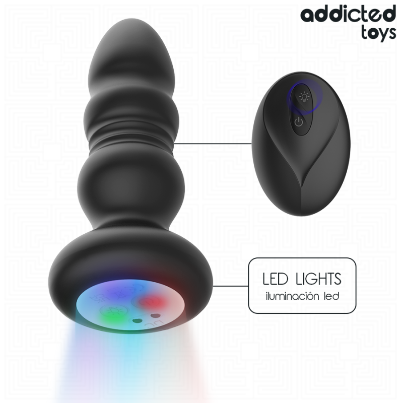 Alternative view of ADDICTED TOYS - ROTATING VIBRATING ANAL PLUG, LED LIGHT REMOTE CONTROL