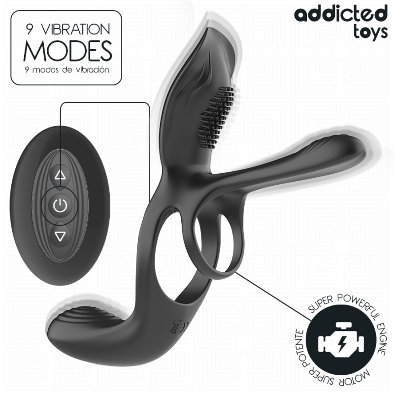 Alternative view of ADDICTED TOYS - DOUBLE PENIS RING WITH CLITORAL STIMULATOR