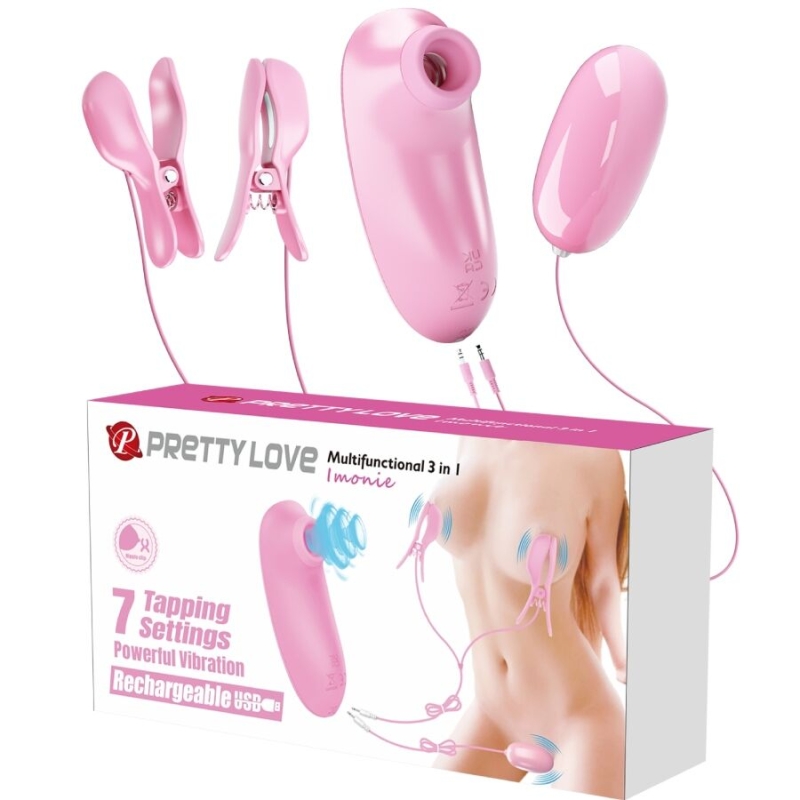 Alternative view of PRETTY LOVE - IMONIE 3-IN-1 MULTIFUNCTIONAL SET WITH SUCTION CUP, NIPPLES AND CLITORIS