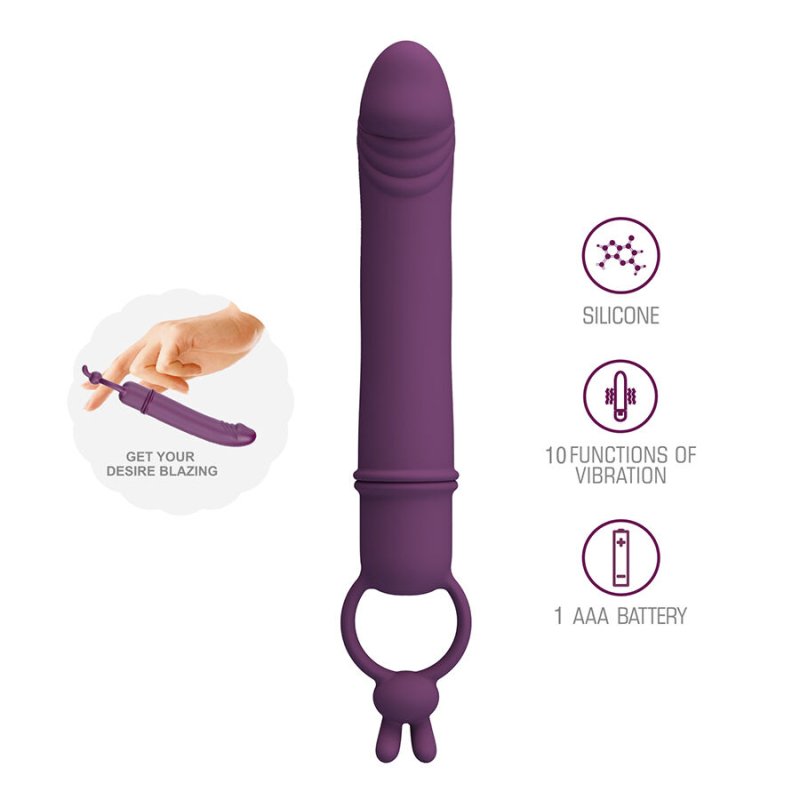 Alternative view of PRETTY LOVE - CORA VIBRATOR PENIS FORM WITH RESISTANCE RING