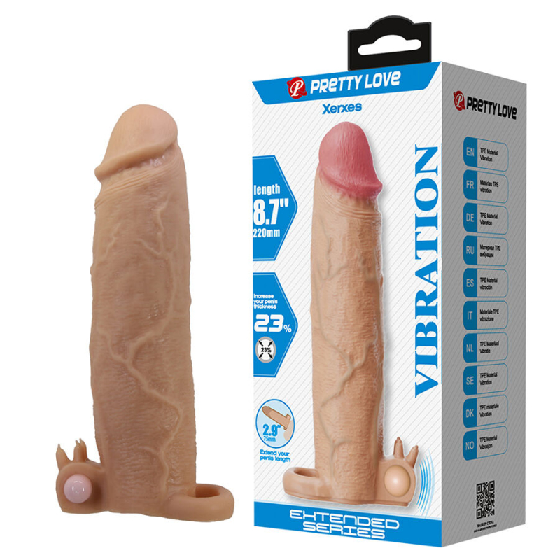 Alternative view of PRETTY LOVE - XERXES PENIS SLEEVE WITH CLITORAL STIMULATOR AND VIBRATION