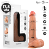 Ultrarealistic silicone dildo next to its white packaging, showing measurement rings from 2 cm to 4 cm and 17.8 cm length.