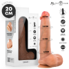 Boxed 8-inch (20 cm) ultra-realistic silicone dildo; notes: soft liquid silicone, super flexible, with measurement rings 2.6–4.5 cm.