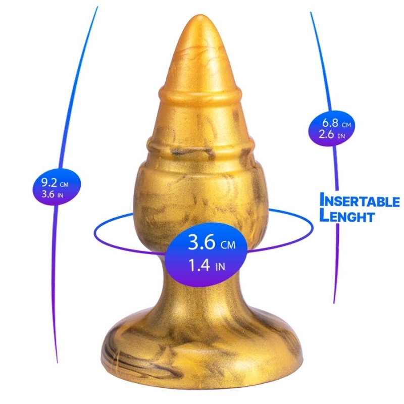 Alternative view of SILEXD - GOLDY ANAL PLUG FANTASY LIQUID SILICONE THERMOREACTIVE GOLDEN 9.2 CM