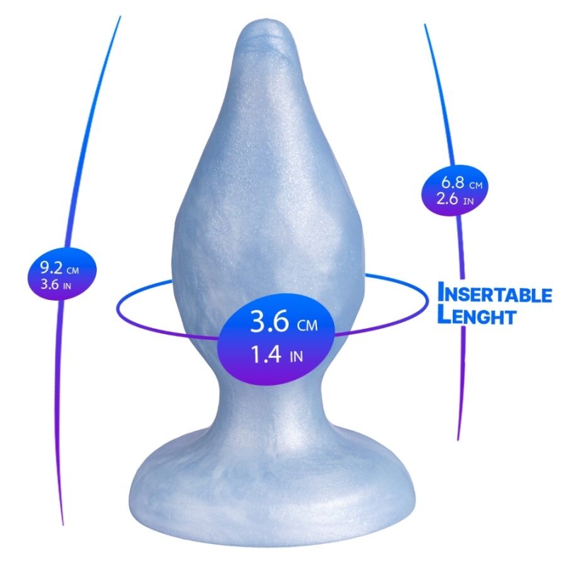 Alternative view of SILEXD - DIAMOND ANAL PLUG FANTASY LIQUID SILICONE THERMOREACTIVE PEARL BLUE 9.2 CM
