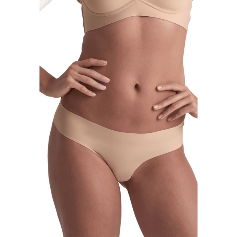 Alternative view of BYE-BRA - INVISIBLE THONG 2 PACK BEIGE  BLACK SIZE S