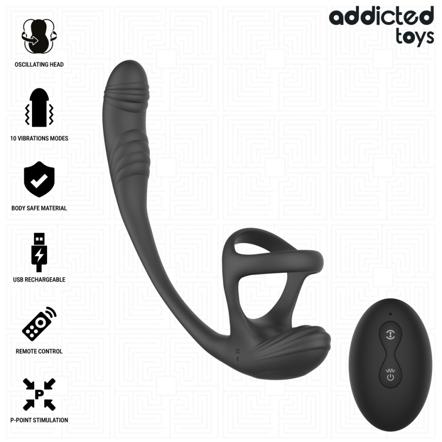 Alternative view of ADDICTED TOYS - ANAL PLUG WITH VIBRATION AND 360 WAVING AND TESTICLE STIMULATOR