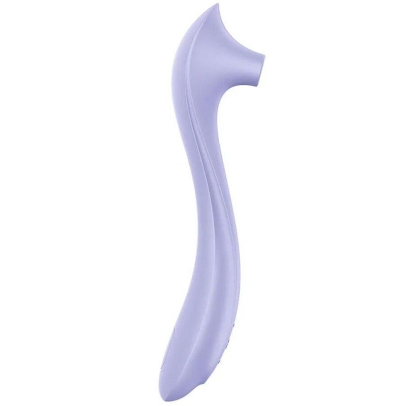 Purple curved plastic shoehorn with ergonomic handle for sliding into shoes