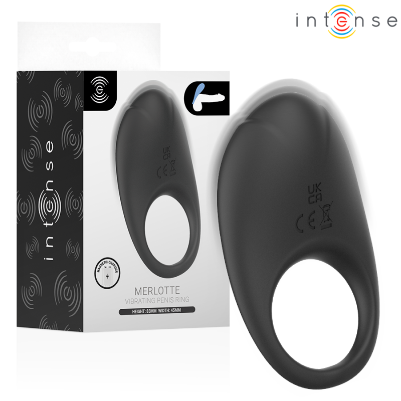 Alternative view of INTENSE - MERLOTTE VIBRATING PENIS RING WITH CLITORIS STIMULATION BLACK