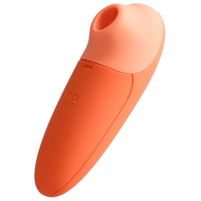 Orange silicone vibrator with a rounded tip and smooth curved body.