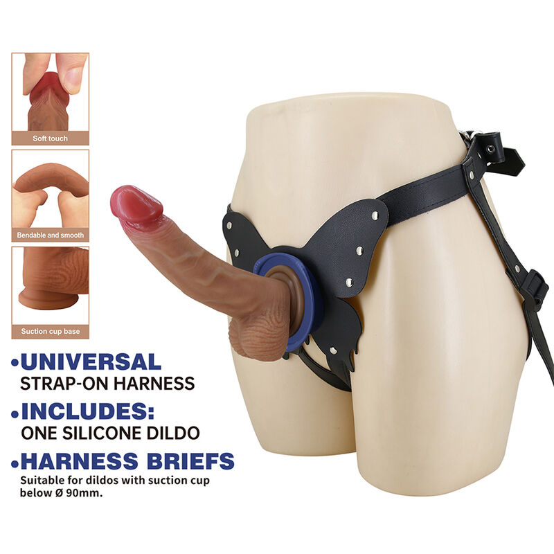 Alternative view of PRETTY LOVE - YETI STRAP-ON HARNESS WITH SUCTION DILDO FLESH