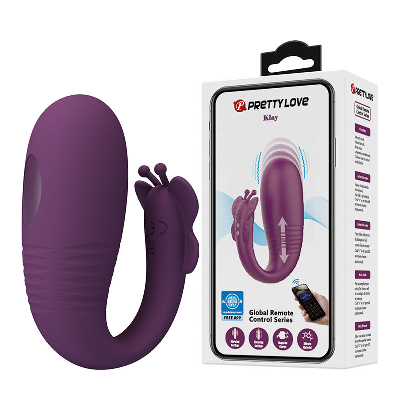 Alternative view of PRETTY LOVE - KLAY THRUSTING EGG VIBRATOR APP CONTROL PURPLE