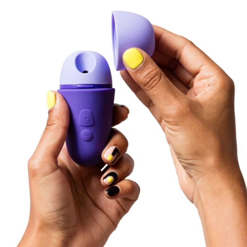 Alternative view of ROMP - FREE X CLITORAL STIMULATOR WITH LID 10 LEVELS RECHARGEABLE PURPLE