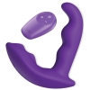 Purple curved vibrator with a wireless remote for personal use (sex toy)