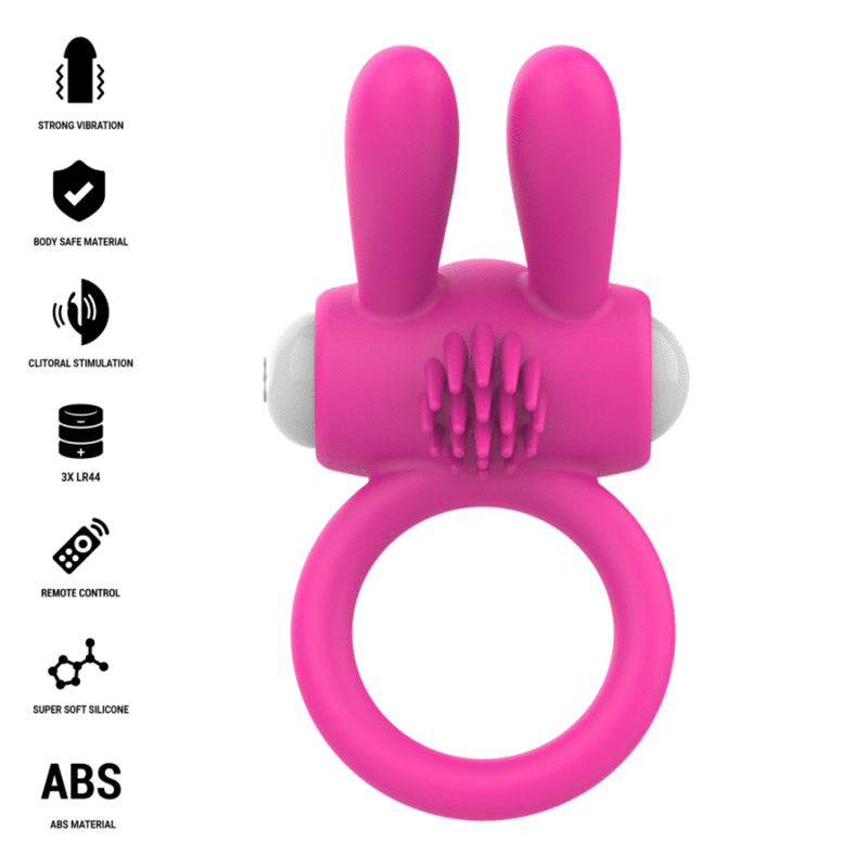 Alternative view of INTENSE - HOPPS VIBRATING PENIS RING WITH CLITORAL STIMULATION PINK