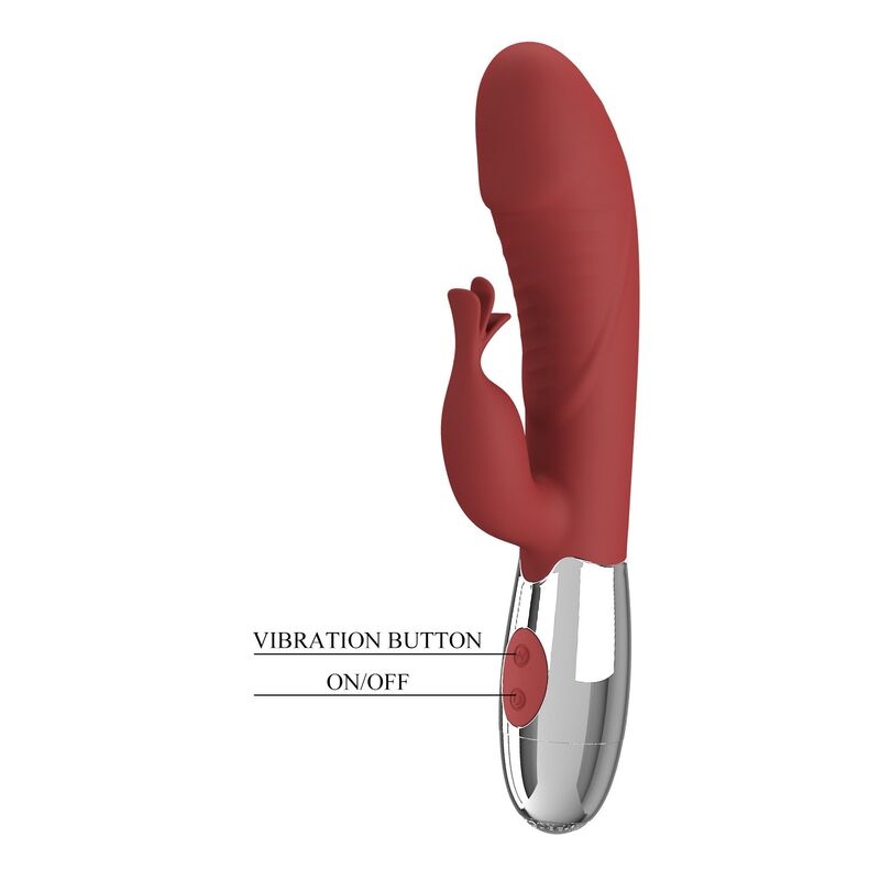 PRETTY LOVE - ROSEWOOD RABBIT VIBRATOR 30 FUNCTIONS USB RECHARGEABLE RED