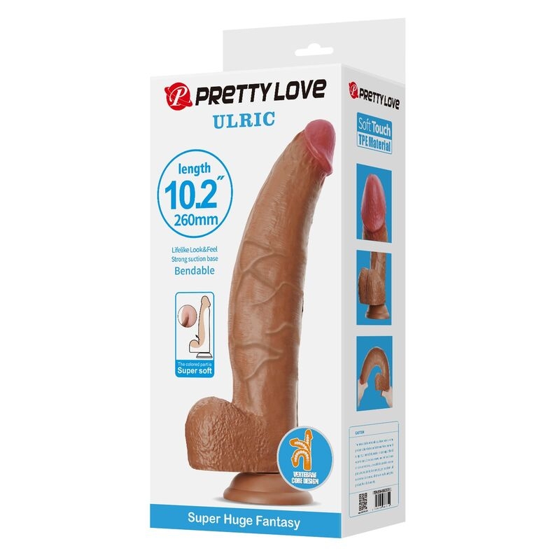 Alternative view of PRETTY LOVE - ULRIC REALISTIC FLEXIBLE DILDO 26 CM Ø 5.5 CM TPE BROWN