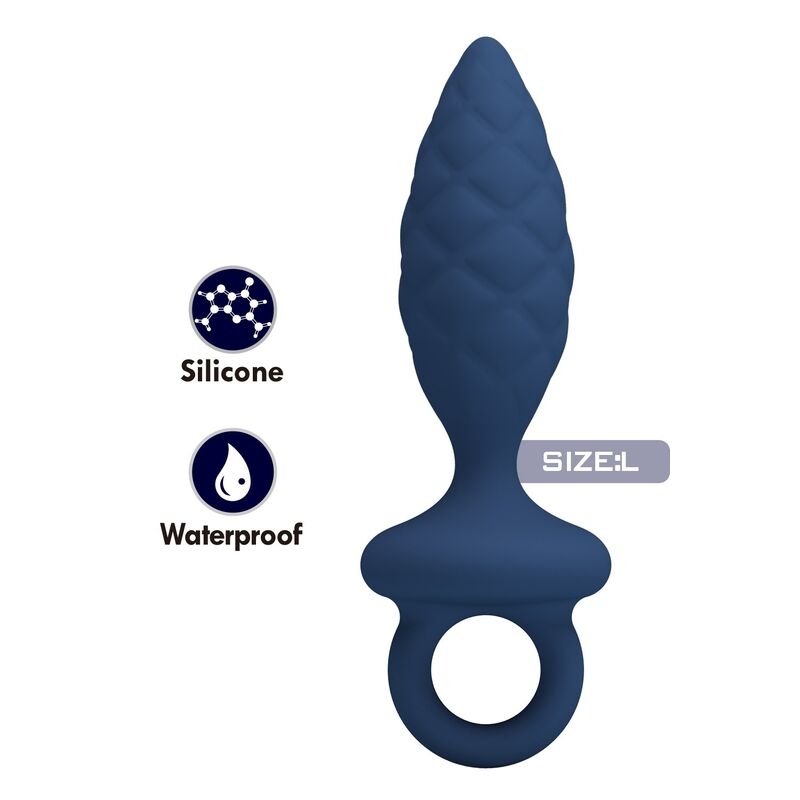Alternative view of MR PLAY - TEXTURED ANAL PLUG WITH RING BLUE L