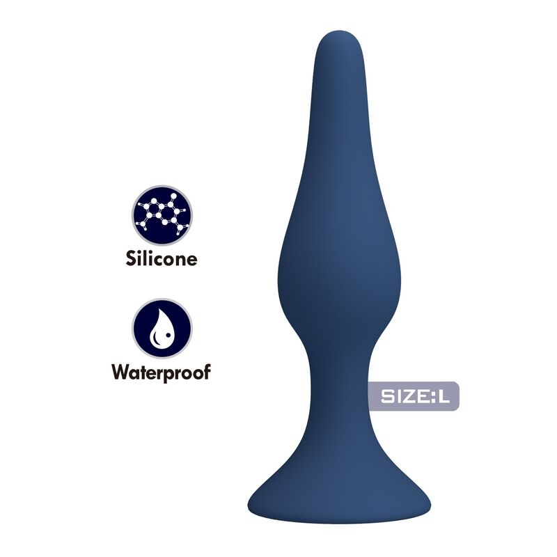 Alternative view of MR PLAY - SLIM SILICONE ANAL PLUG BLUE L