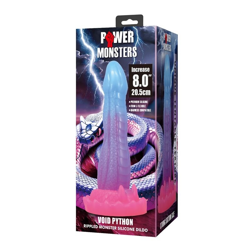 Alternative view of POWER MONSTERS - VOID PYTHON FANTASY DILDO WITH SUCTION CUP 20.5 CM Ø 5.2 CM BLUE, PURPLE  PINK
