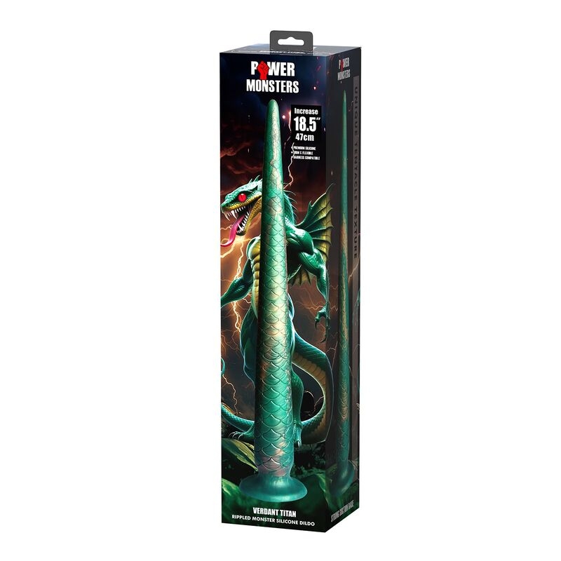 Alternative view of POWER MONSTERS - WILDWYRM TAIL BICOLOR FANTASY SILICONE DILDO 47 CM Ø 4 CM