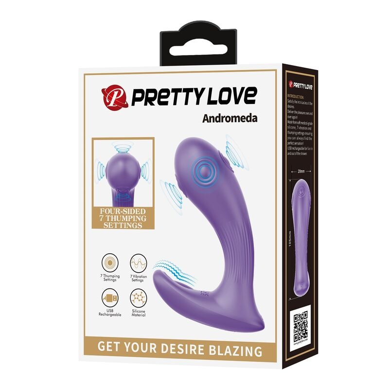 Alternative view of PRETTY LOVE - ANDROMEDA RECHARGEABLE DUAL STIMULATION VIBRATOR PURPLE