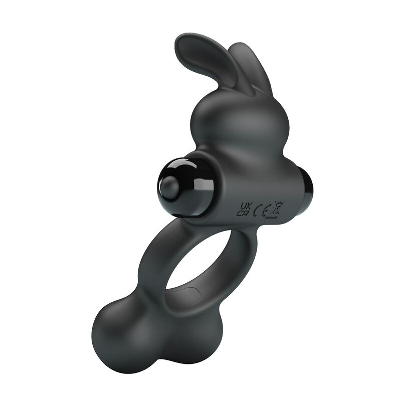 Alternative view of PRETTY LOVE - VIBRATING PENIS RING WITH BUNNY STIMULATOR 10 FUNCTIONS BLACK