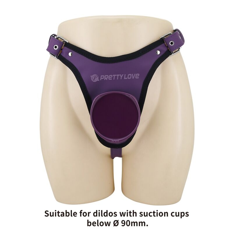 PRETTY LOVE - UNIVERSAL STRAP-ON HARNESS BRIEFS PURPLE AND BLACK
