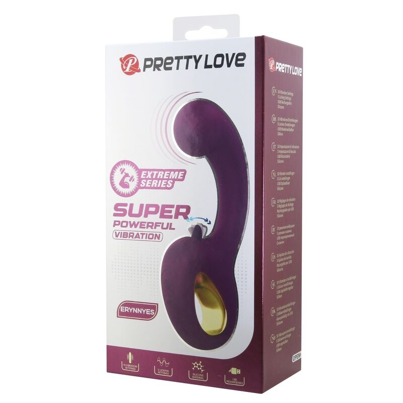 Alternative view of PRETTY LOVE - BRYNNLEE RECHARGEABLE VIBRATOR WITH ORAL STIMULATOR 10 VIBRATIONS  5 LICKING FUNCTIONS PURPLE