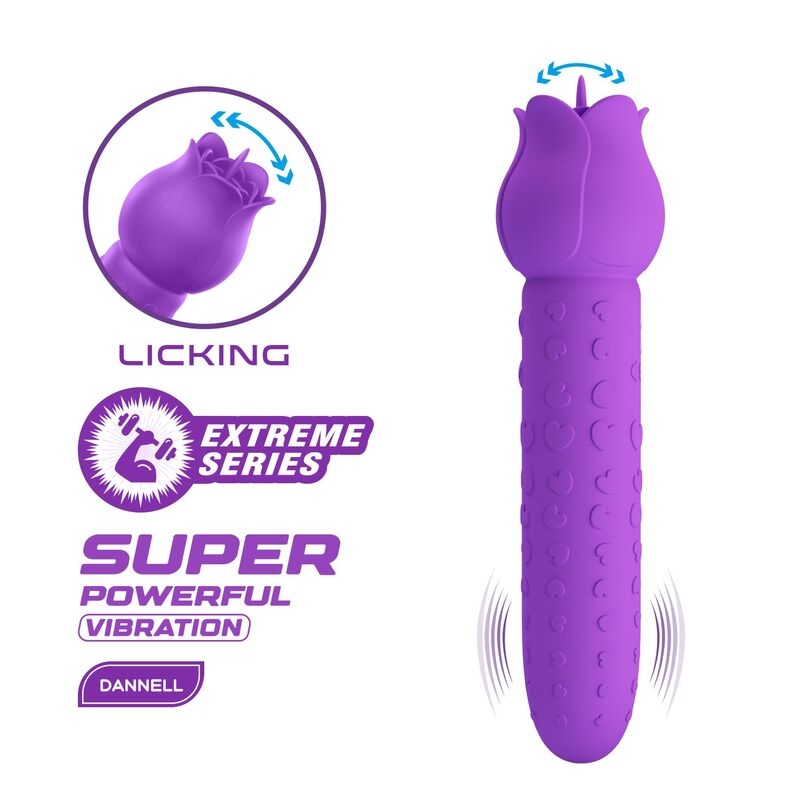 PRETTY LOVE - DANNELL RECHARGEABLE ORAL AND CLITORAL STIMULATOR VIBRATOR PURPLE