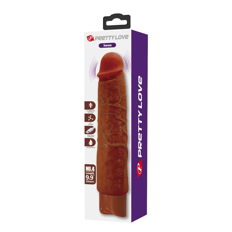 Alternative view of PRETTY LOVE - GAVIN REALISTIC VIBRATOR 25 CM Ø 5 CM BROWN