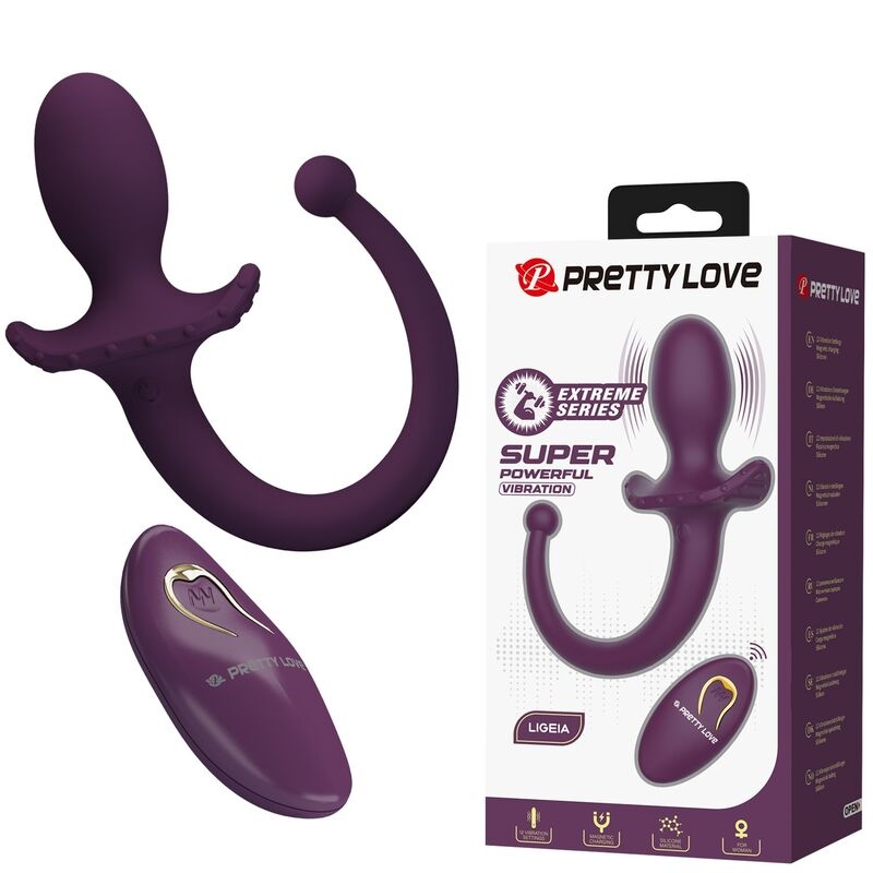 Alternative view of PRETTY LOVE - LIOEA VIBRATING ANAL PLUG WITH TAIL 12 FUNCTIONS PURPLE REMOTE CONTROL