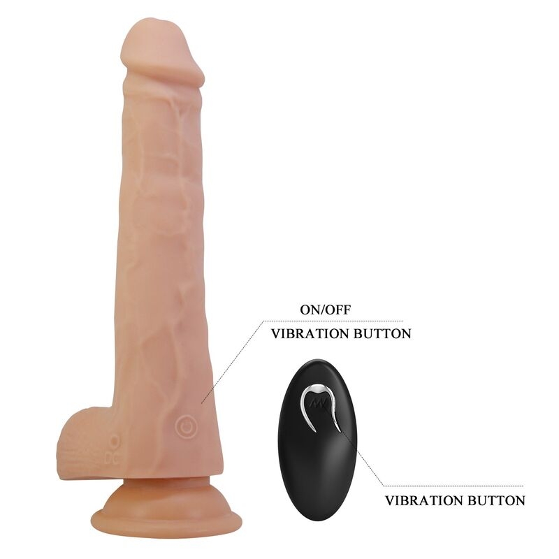 PRETTY LOVE - MILES THRUSTING ROTATING VIBRATING DILDO REMOTE CONTROL 23.5 CM Ø 4.8 CM NATURAL