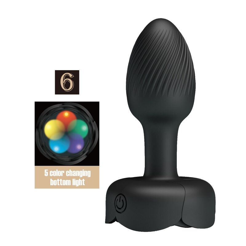 PRETTY LOVE - RECHARGEABLE VIBRATING ANAL PLUG 10 MODES BLACK
