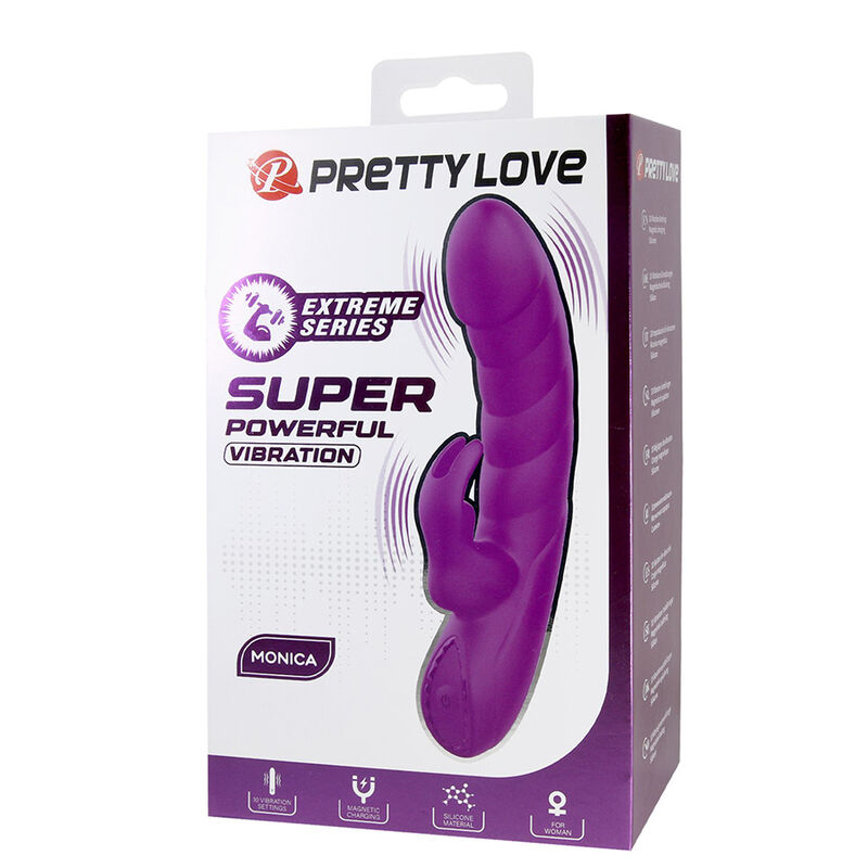 Alternative view of PRETTY LOVE - MONICA RECHARGEABLE DUAL STIMULATION G-SPOT AND CLITORAL VIBRATOR PURPLE
