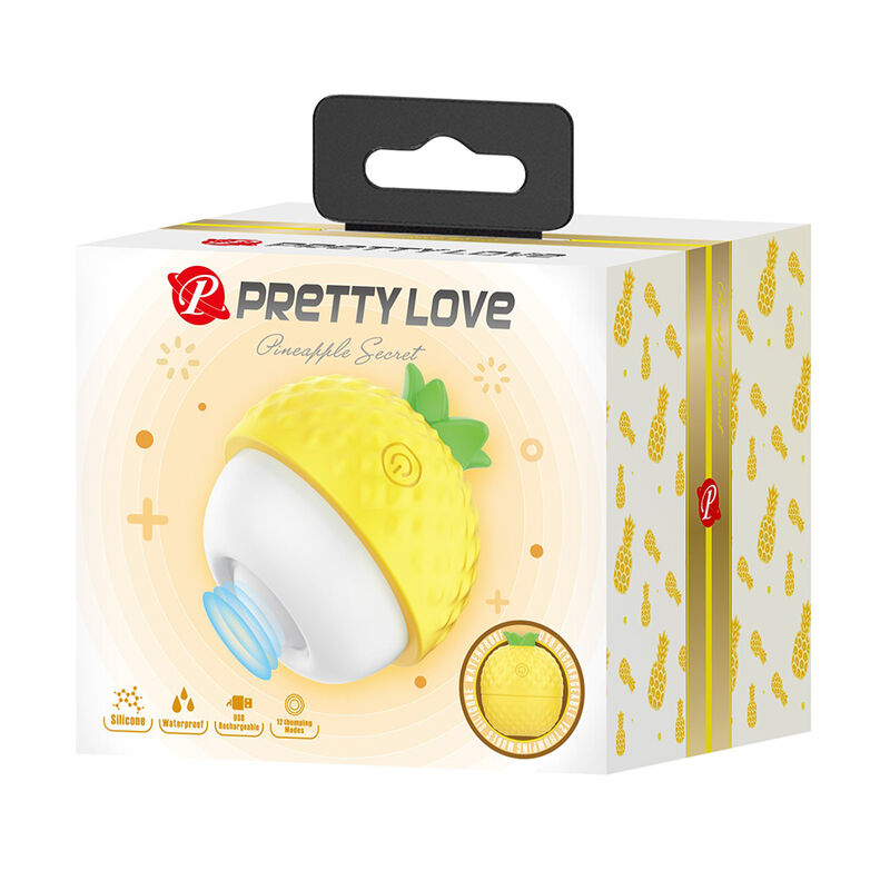 Alternative view of PRETTY LOVE - RECHARGEABLE SUCTION AND THRUSTING CLITORAL STIMULATOR YELLOW