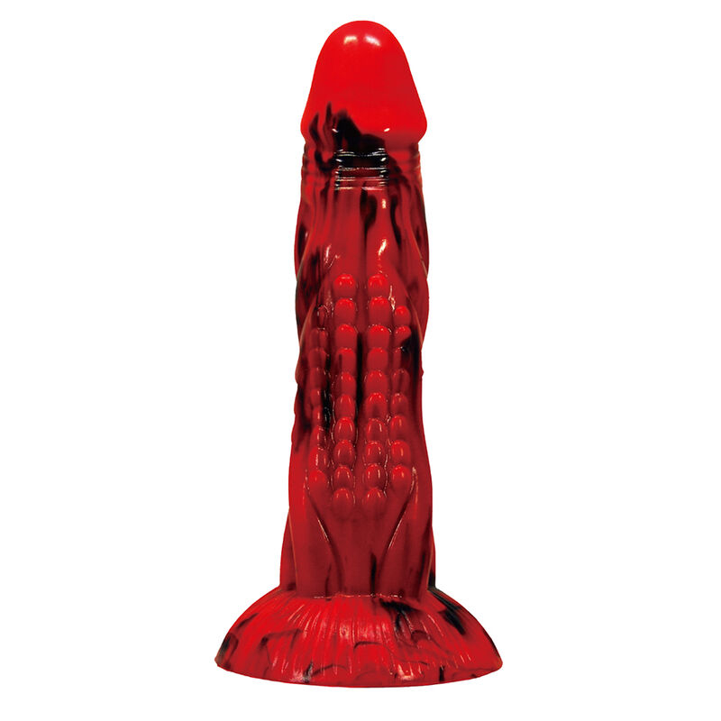 POWER MONSTERS - MINOTAUR FANTASY DILDO WITH SUCTION CUP 21 CM Ø 5 CM RED  BLACK