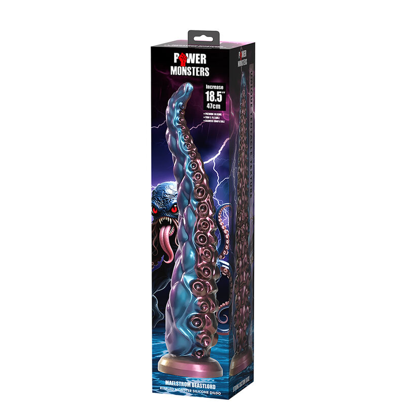 Alternative view of POWER MONSTERS - ABYSSAL TENTACLE TRICOLOR FANTASY SILICONE DILDO 46 CM Ø 7 CM