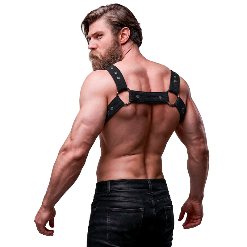 Alternative view of FETISH SUBMISSIVE ATTITUDE - ADJUSTABLE NEOPRENE CHEST SPORTS HARNESS FOR MEN