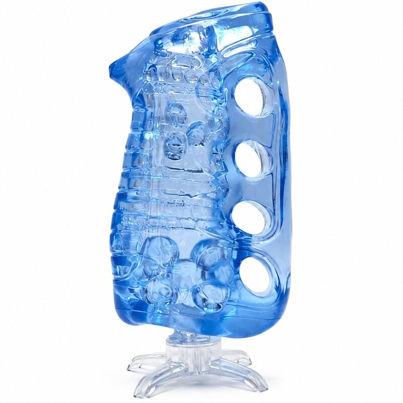 Alternative view of FLESHLIGHT  FLESHSKINS GRIP BLUE ICE MANUAL MALE MASTURBATOR BLUE