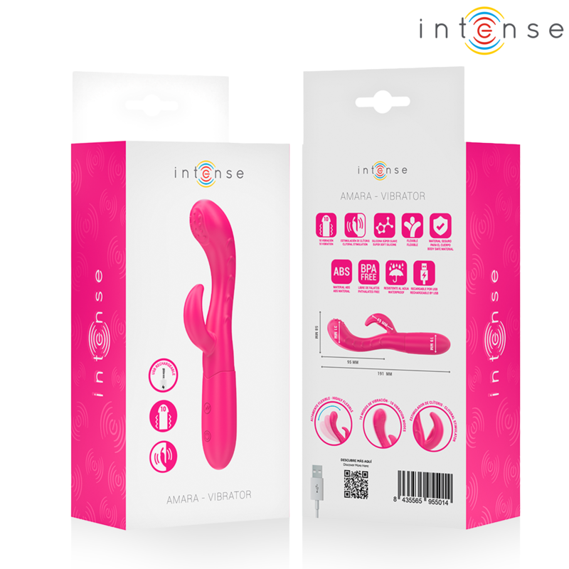 INTENSE - AMARA VIBRATOR WITH STIMULATING TONGUE 10 VIBRATIONS PINK