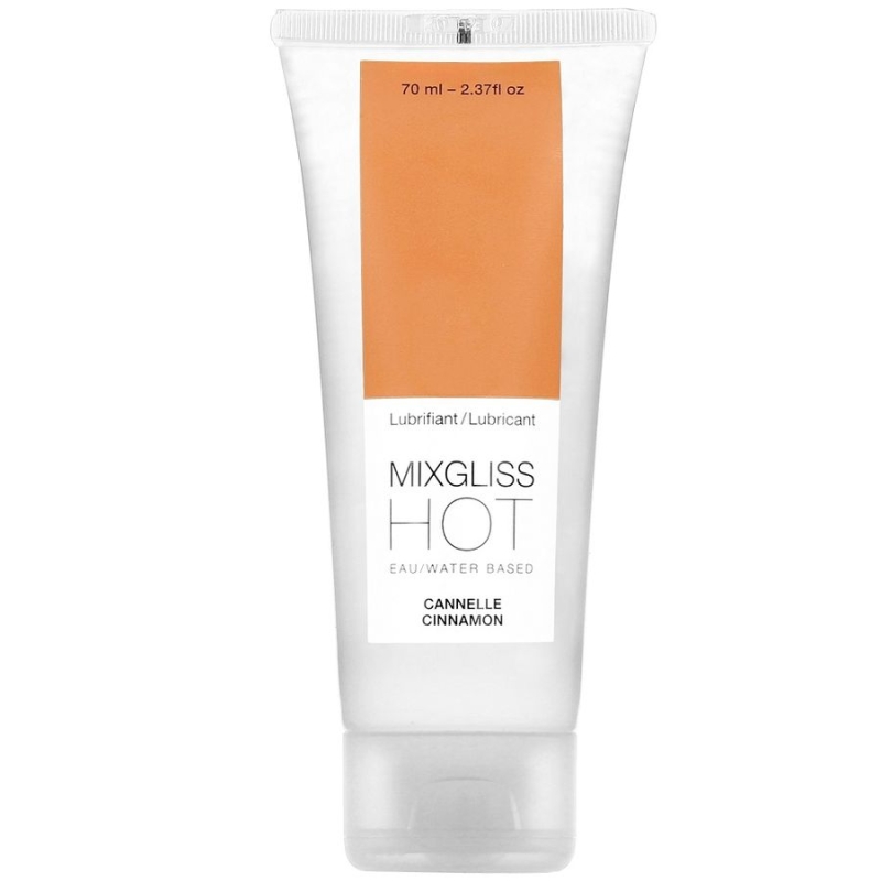 Tube of MixGliss HOT water-based lubricant, Cannelle Cinnamon flavor, 70 ml