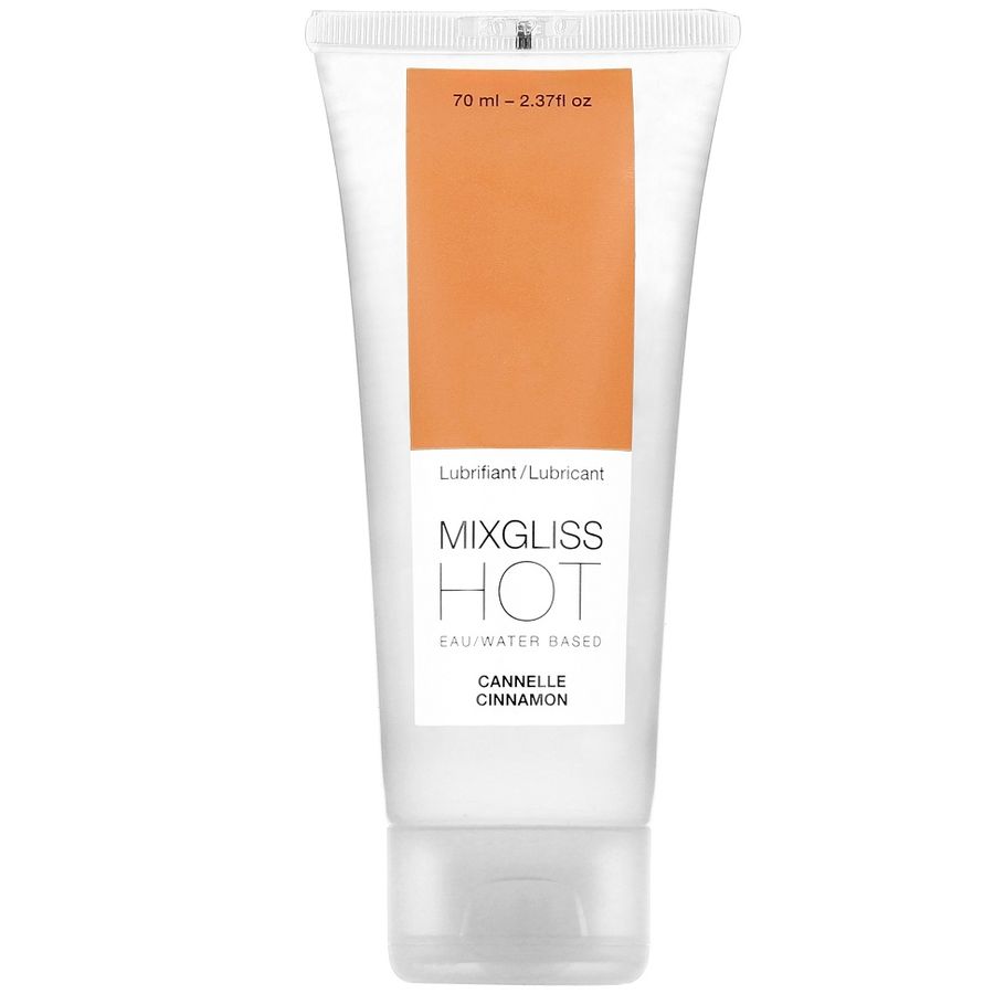 Tube of MixGliss HOT water-based lubricant, Cannelle Cinnamon flavor, 70 ml