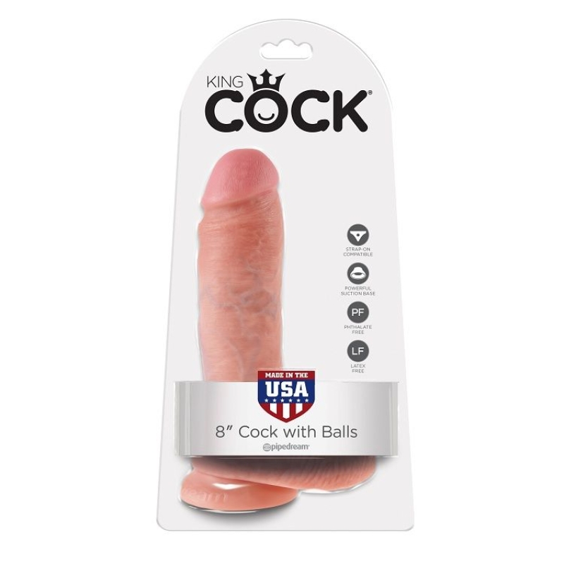 Alternative view of KING COCK - 8 DILDO FLESH WITH BALLS 20.3 CM