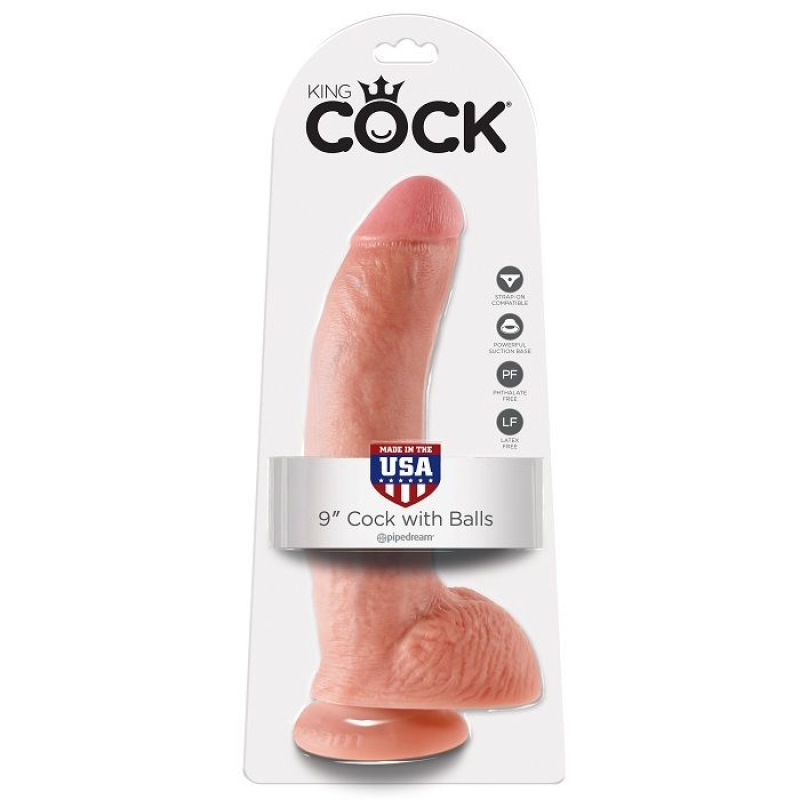 Alternative view of KING COCK - 9 DILDO FLESH WITH BALLS 22.9 CM
