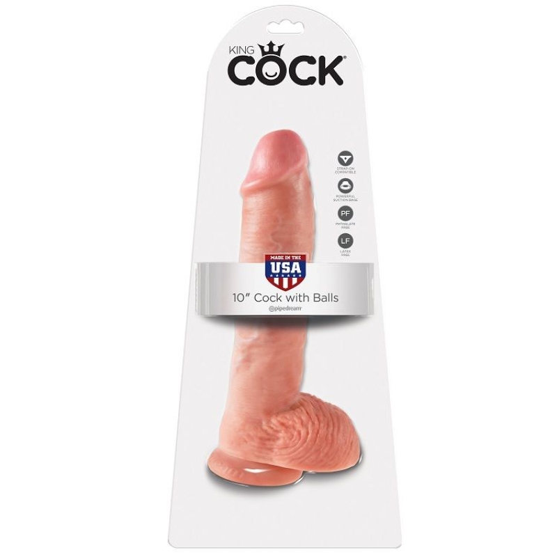 Alternative view of KING COCK - 10 DILDO FLESH WITH BALLS 26.5 CM